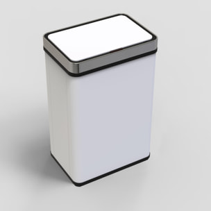 Well home cubo de basura color blanco en acero inoxidable con sensor automático y filtro antiolor.