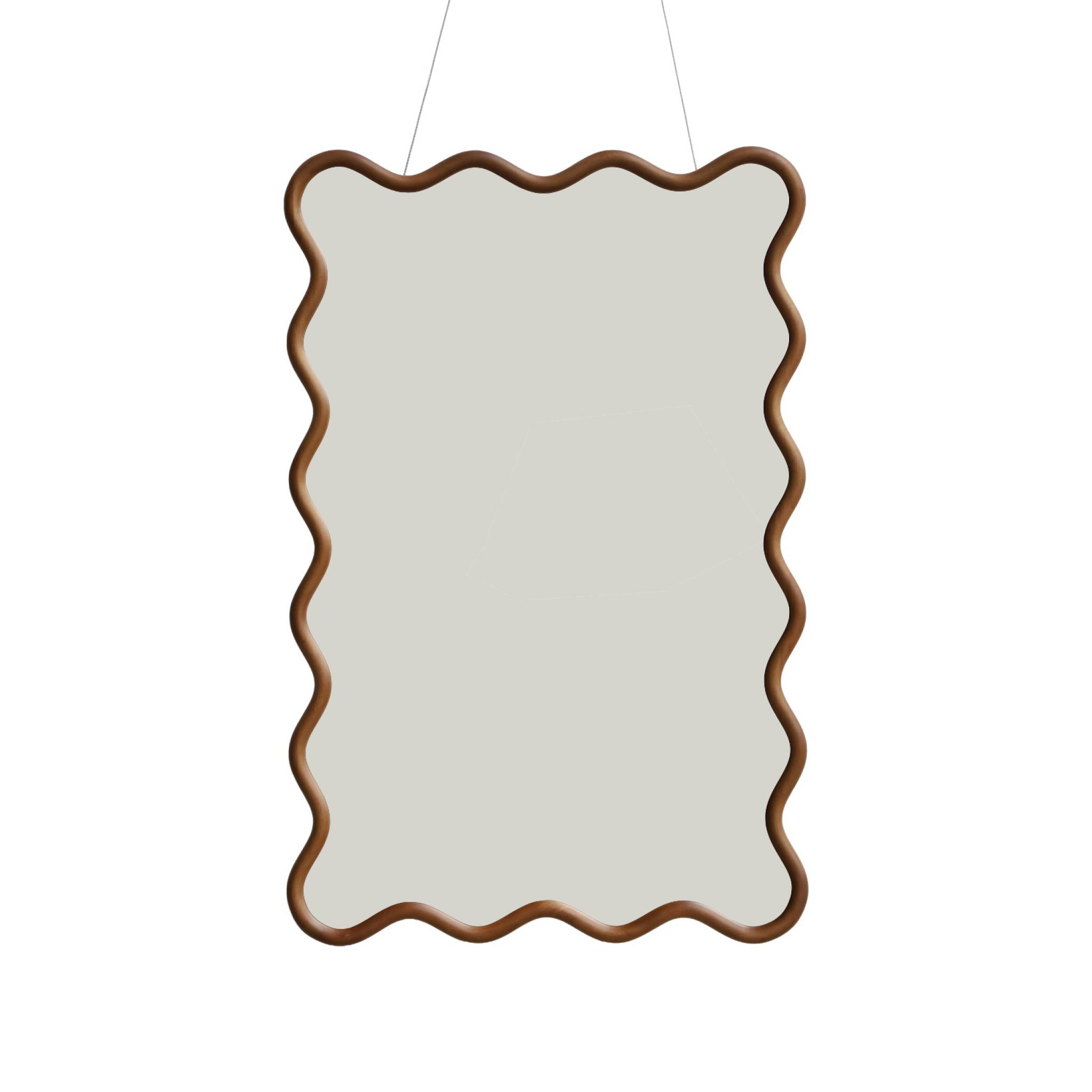 Miroir organique bois d'hévéa 92,5cm RUBY