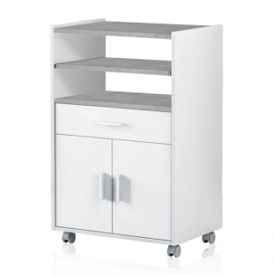 Mueble microondas Stella Blanco Artik (Blanco Mate) - Gris Cemento
