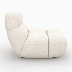 Fauteuil en tissu bouclé blanc - Teddy
