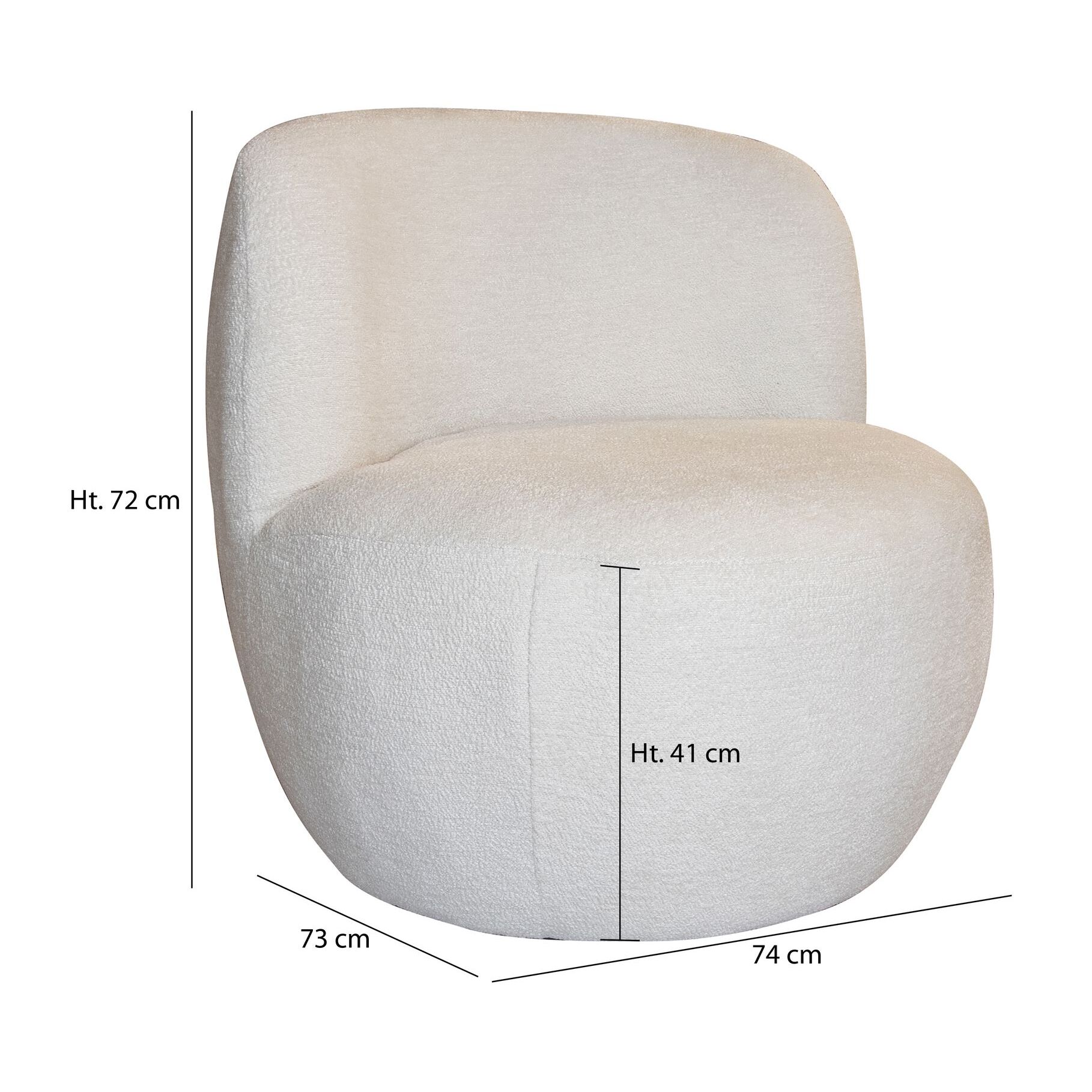 Fauteuil en tissu bouclette beige et structure en bois MALO