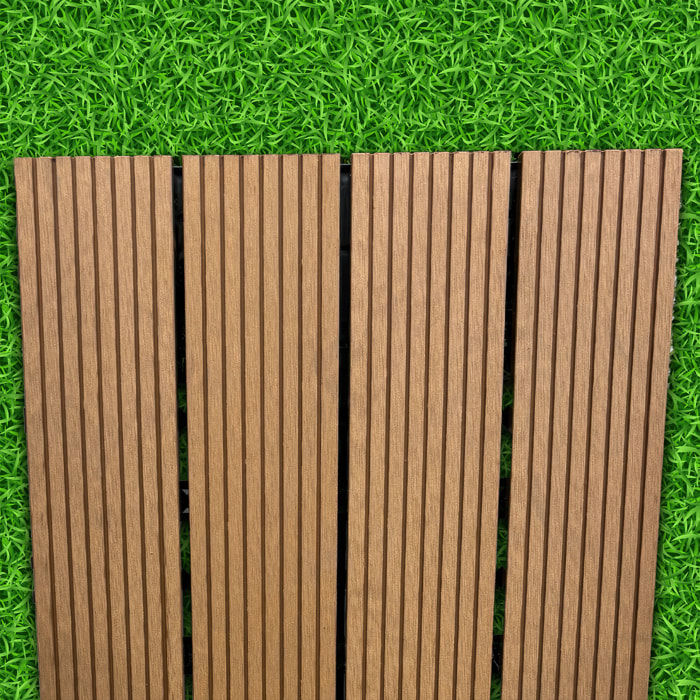 Noka - Pavimento da Esterno con Clip 90x30 cm 6 Piastrelle 1,62 m2 per Giardino Patio Terrazza in WPC OAK