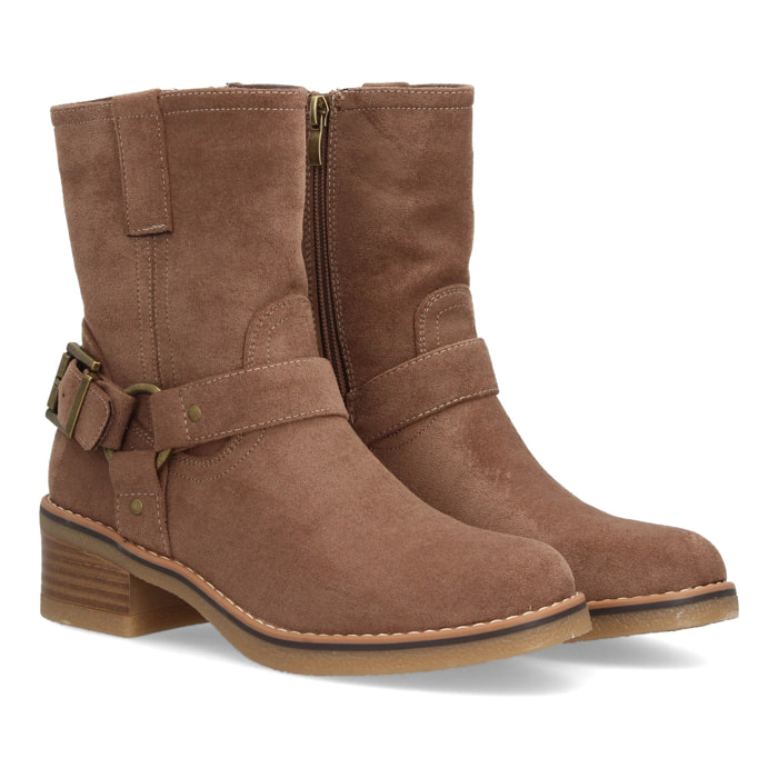 Botas casual mujer con hebilla lateral