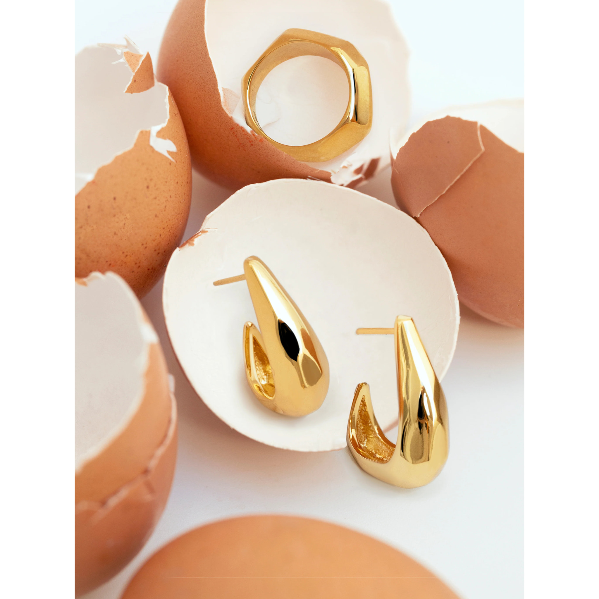 Pendientes Aro Espresso Baño Oro