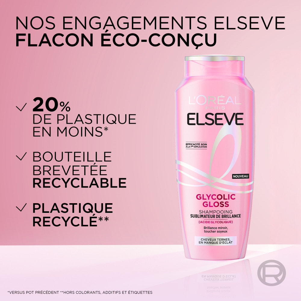 Lot de 12 - L'Oréal Paris Elseve Glycolic Gloss Shampooing Sublimateur de Brillance 250ml