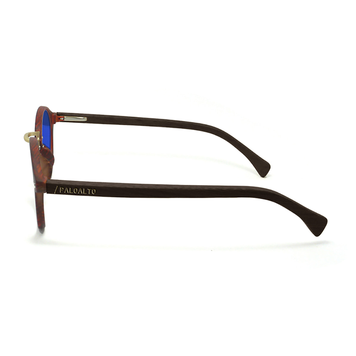 Gafas de sol PALO ALTO MARYLAND WOOD - De brazo marrón bambú / Revo marrón oscuro y azul