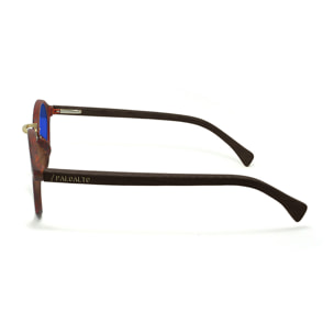 Gafas de sol PALO ALTO MARYLAND WOOD - De brazo marrón bambú / Revo marrón oscuro y azul
