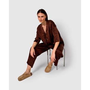 Blusa satén lazos grida teja
