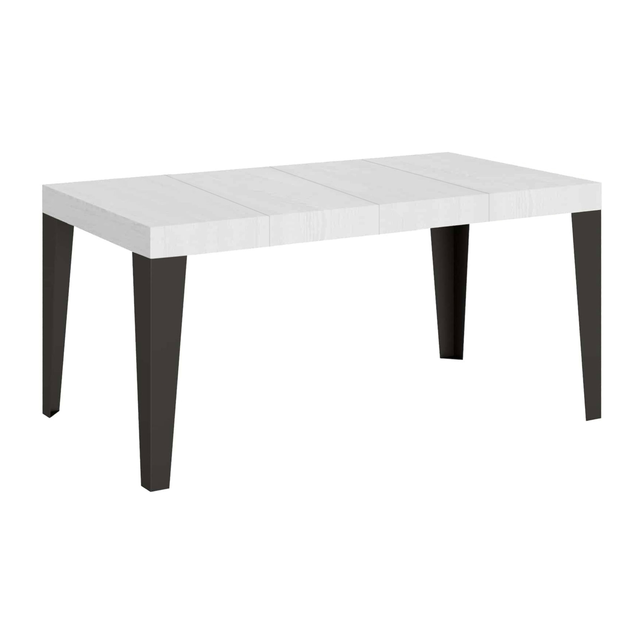 Table extensible 90x130/234 cm Flame Premium Frêne Blanc cadre Anthracite