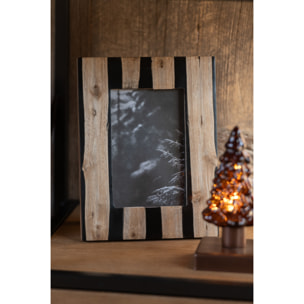 J-Line cadre photo - bois - noir/or - small