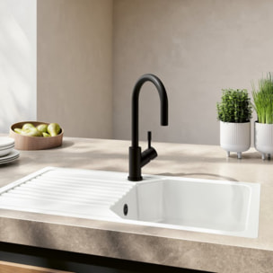 Robinet cuisine Umbrella flex noir mat