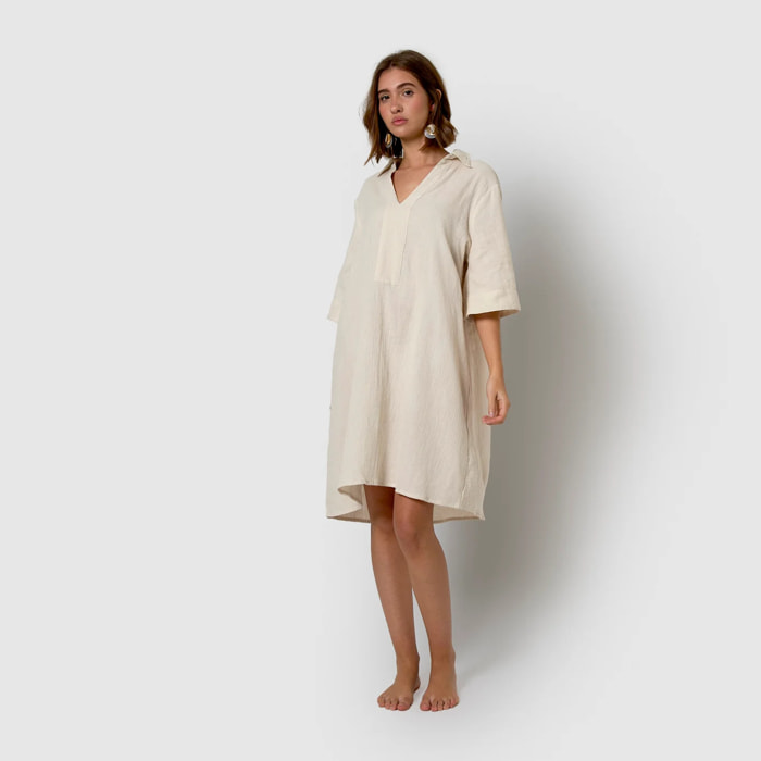 Vestido corto muselina blanco