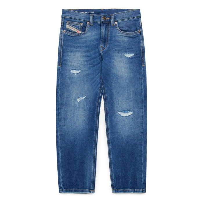 Jeans - modello dritto - cotone - blu denim