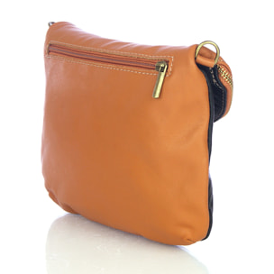 FIRENZE ARTEGIANI Borsa a Spalla da Donna Ancona Vera Pelle Sauvage Made in Italy 21,5x4x17 Cm. Colore nero