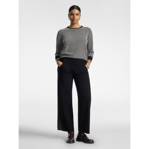 Elena Mirò - Pantaloni palazzo in maglia con coulisse - Nero