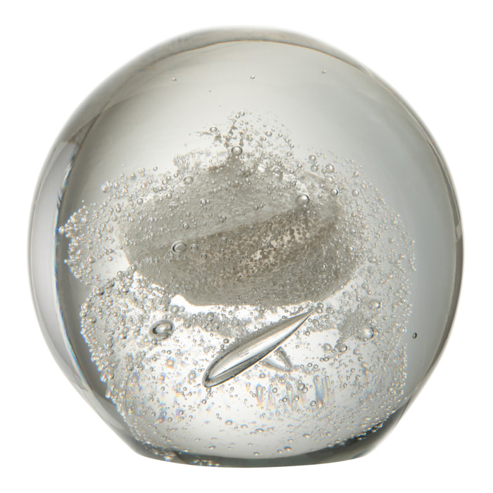 J-Line presse-papier Bulle - verre - argent - extra large
