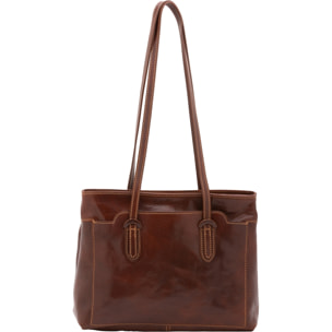 Borsa a spalla da donna - Modello Iduna Lux - Vera pelle - 35.0 x 26.0 x 12.0 cm