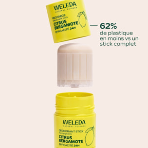 WELEDA - Recharge Déodorant Stick Citrus Bergamote 50g - Formule 100% d'origine naturelle et sans alcool - Efficacité prouvée 24H
