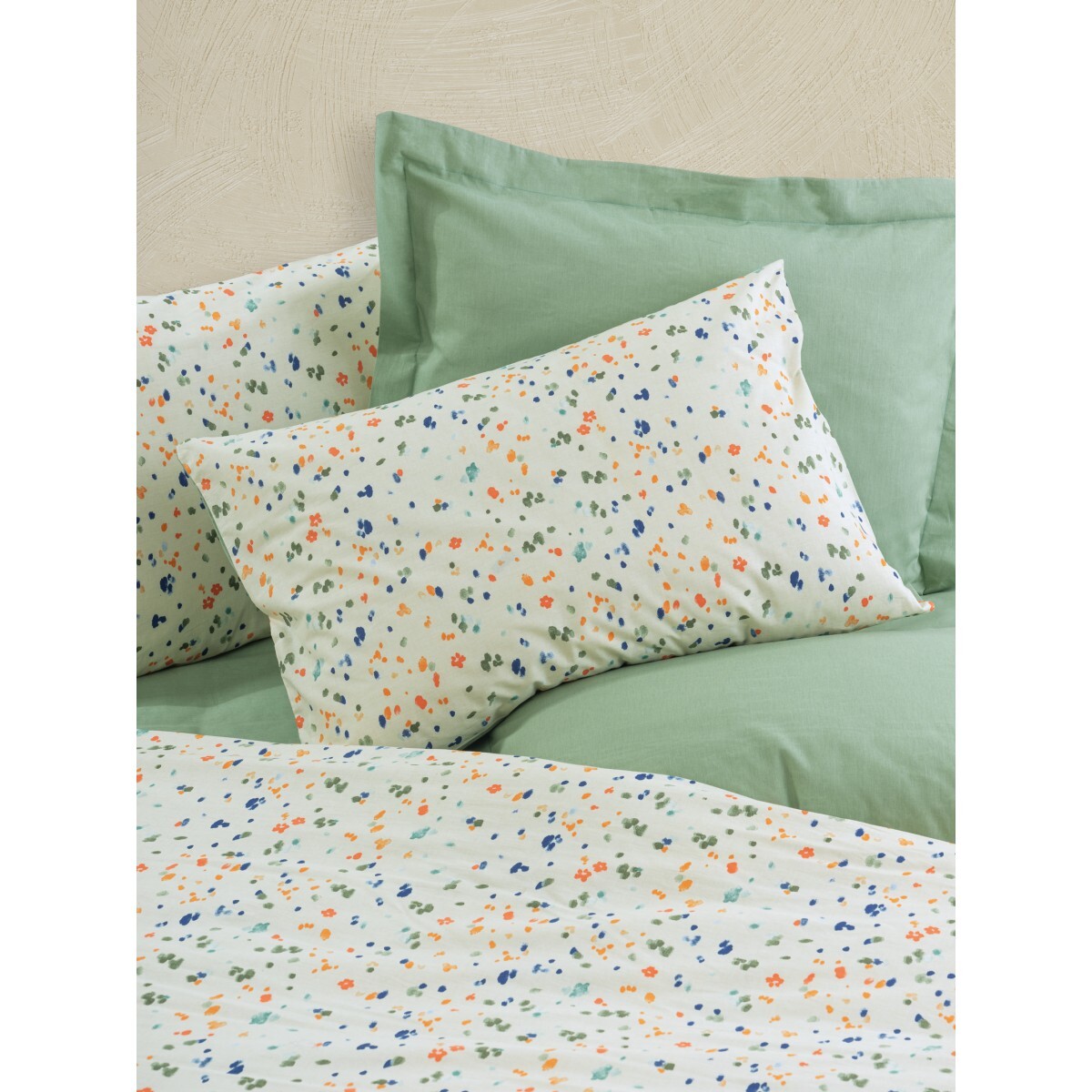 Parure housse de couette et taie(s) d'oreiller coton imprimé