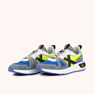 Sneakers Urbanas Retro-Running en Azul y Amarillo Flúor MUNICH FUTTURA 05