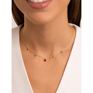 Collana Cascade Colors Argento Placcato Oro