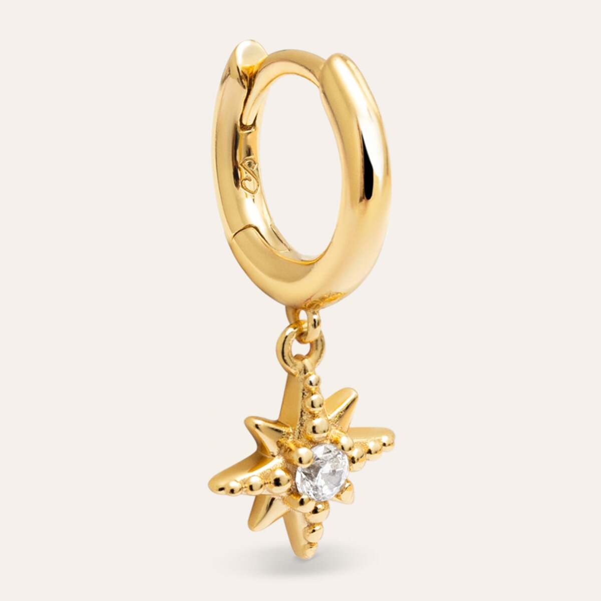 Pendiente Suelto Aro Stella Plata Baño Oro