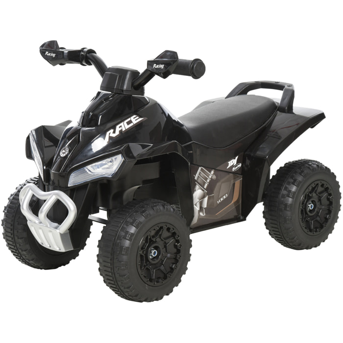Quad Correpasillos Coche Correpasillos para Niños de 18-36 Meses con Función de Luces y Música Soporta hasta 20 kg 67,5x38x44 cm Negro