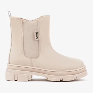 Botas de Niña Elástico Napa Beige B&W