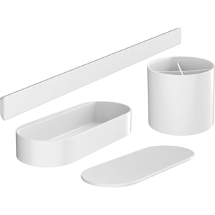 WallStoris Ensemble d'accessoires pour la salle de bains blanc mat