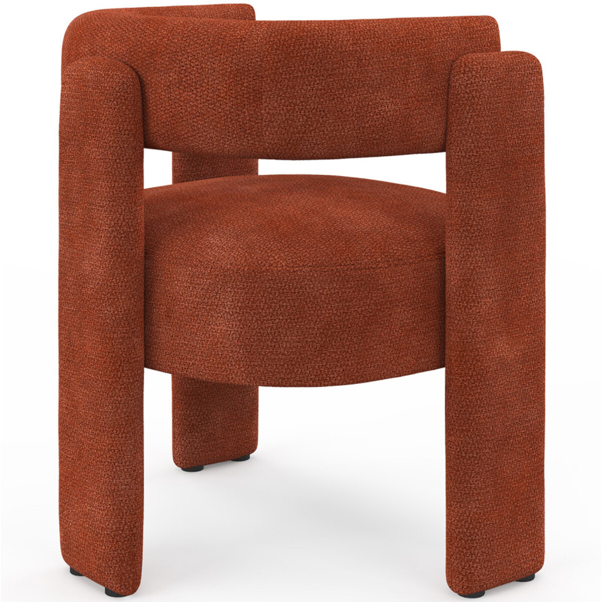 Fauteuil tripode Georges tissu chenille terracotta