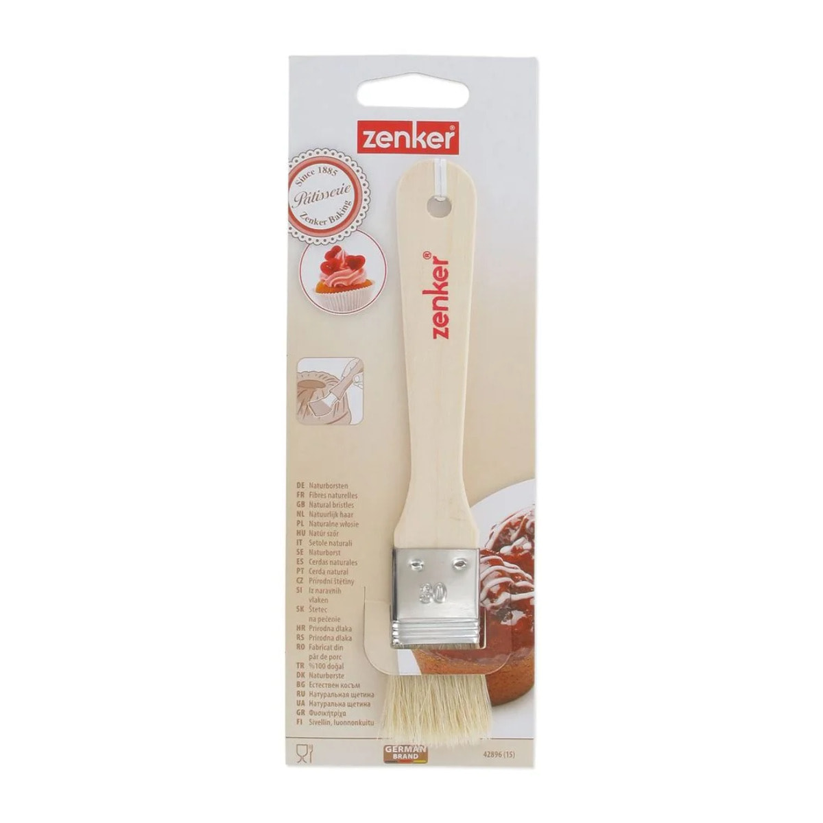 Pinceau de cuisine et de pâtisserie 19 cm en poils naturels Zenker