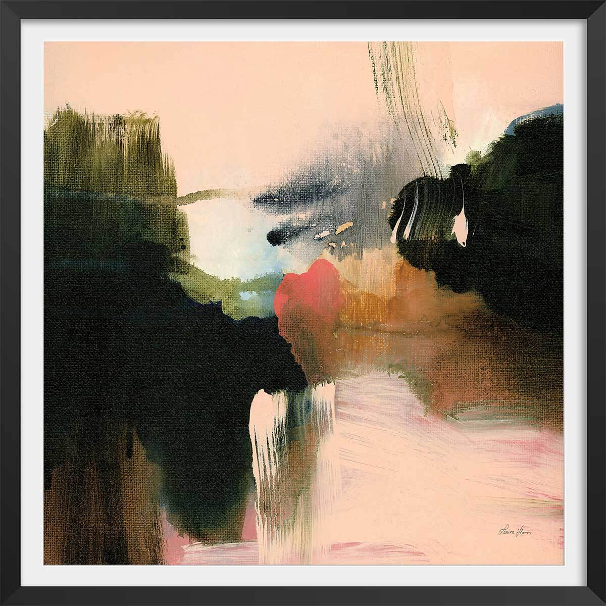 Affiche Texture brossée Affiche + cadre en bois - Noir