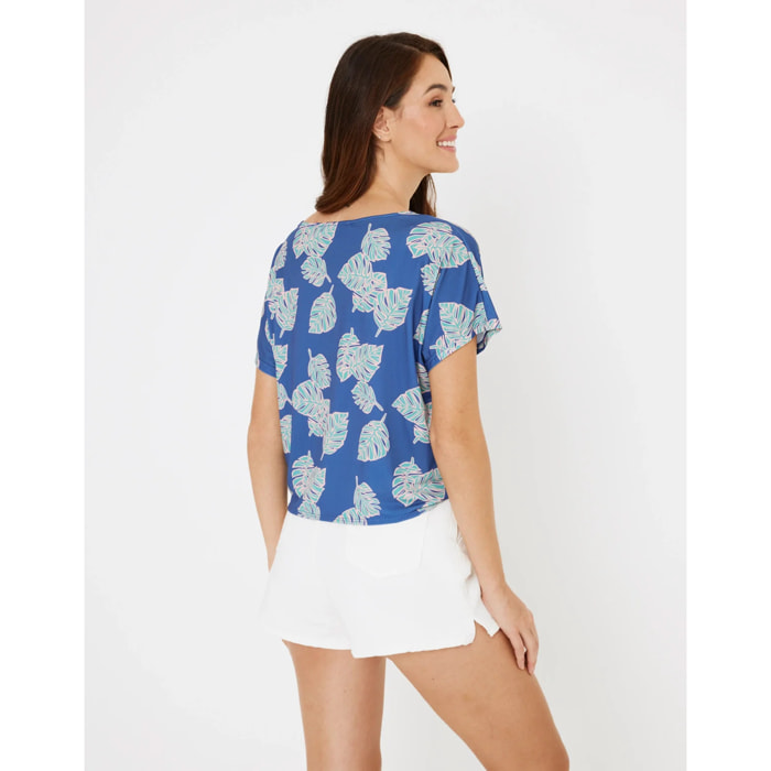 Camisa Manga Corta Azul- Galla