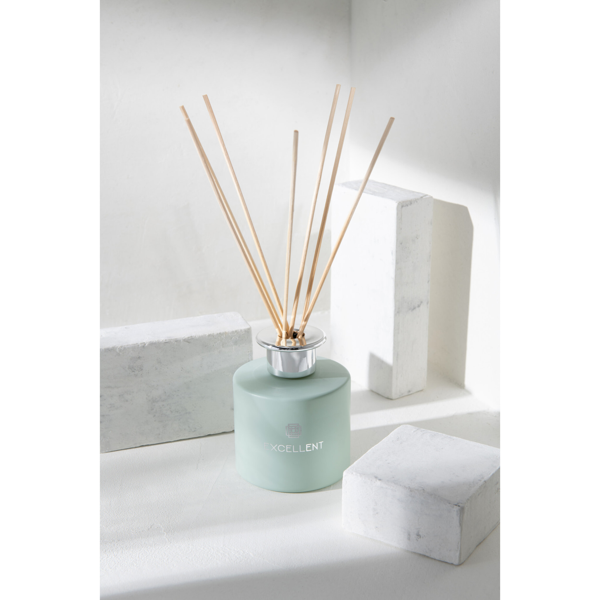 J-Line Bâtonnets parfumés Excellent – Bergamot Wood - verre - vert menthe