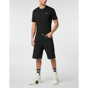 PHILIPP PLEIN DENIM SHORTS SKULL