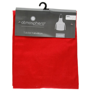 Tablier coton rouge 60x80cm
