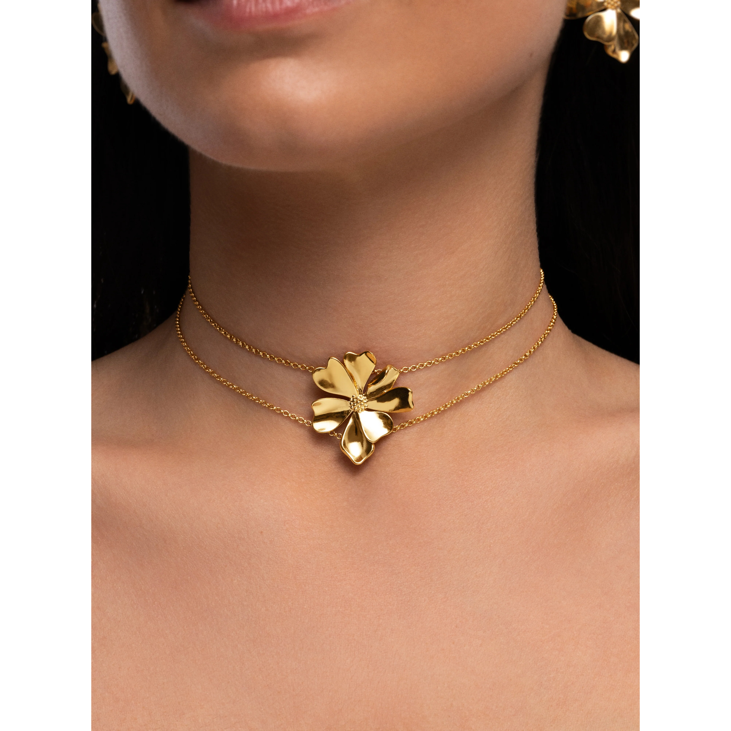 Choker Flower Spring Baño Oro