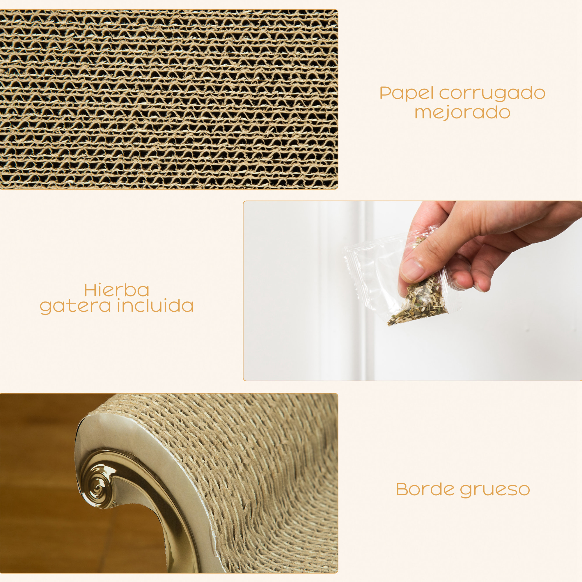 Rascador Cartón para Gatos en Forma de Sofá 2 en 1 Rascador para Gatos con Catnip para Interior 60x29,5x29 cm Marrón