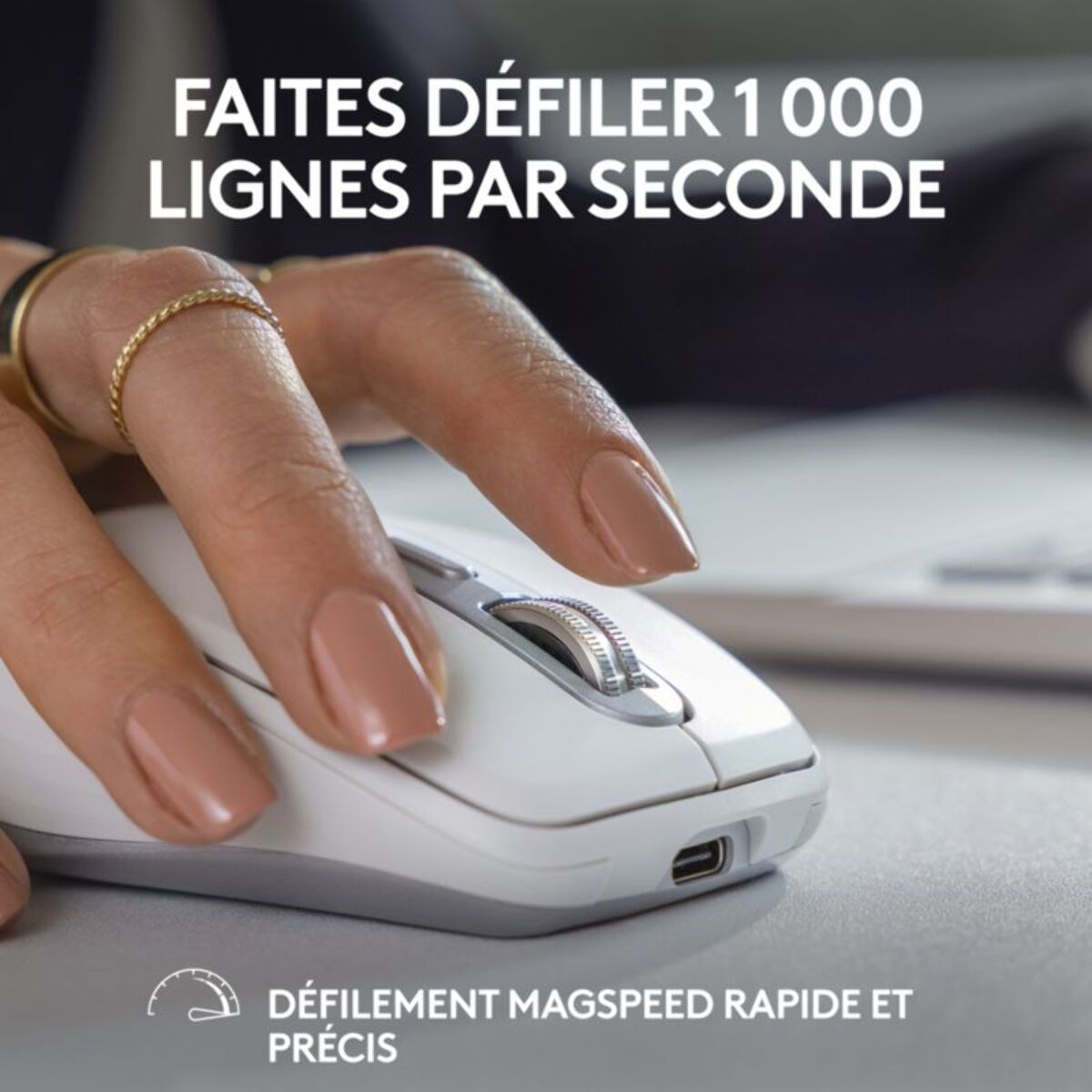 Souris sans fil rechargeable LOGITECH MX anywhere 3S Silencieuse Pale Grey