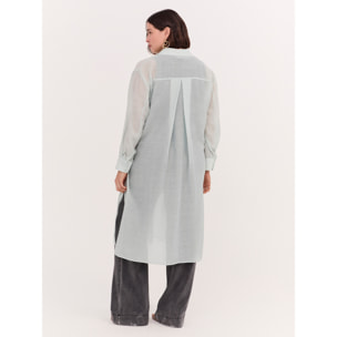 Fiorella Rubino - Camicia lunga con laccetti - Verde acqua