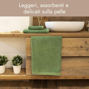 INTRECCI HOME Set Bagno 2 Asciugamani Ospite, in Puro Cotone 500 g,Morbidezza Extra, Assorbenza Superiore, Elegante e Durevole