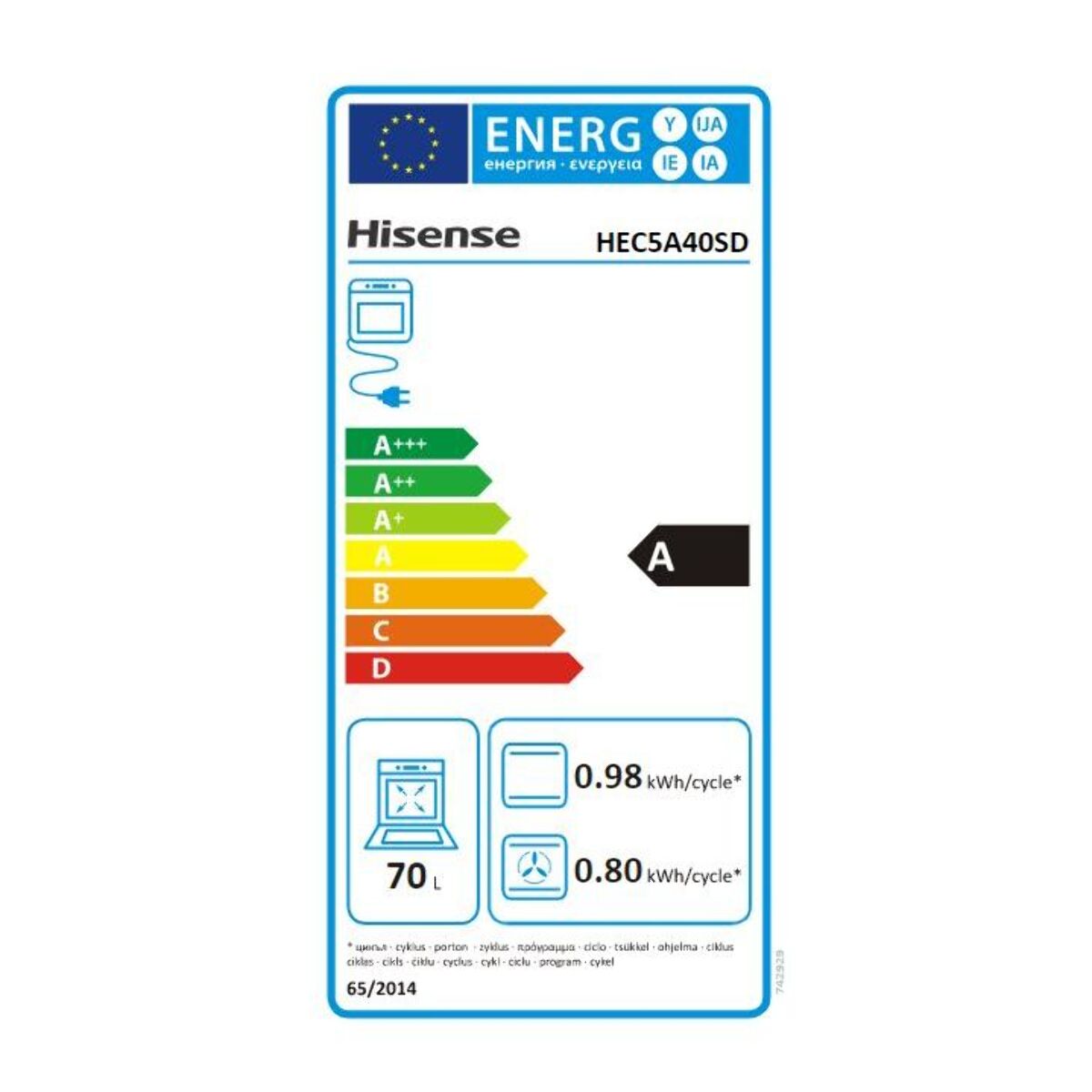 Cuisinière vitrocéramique HISENSE HEC5A40SD