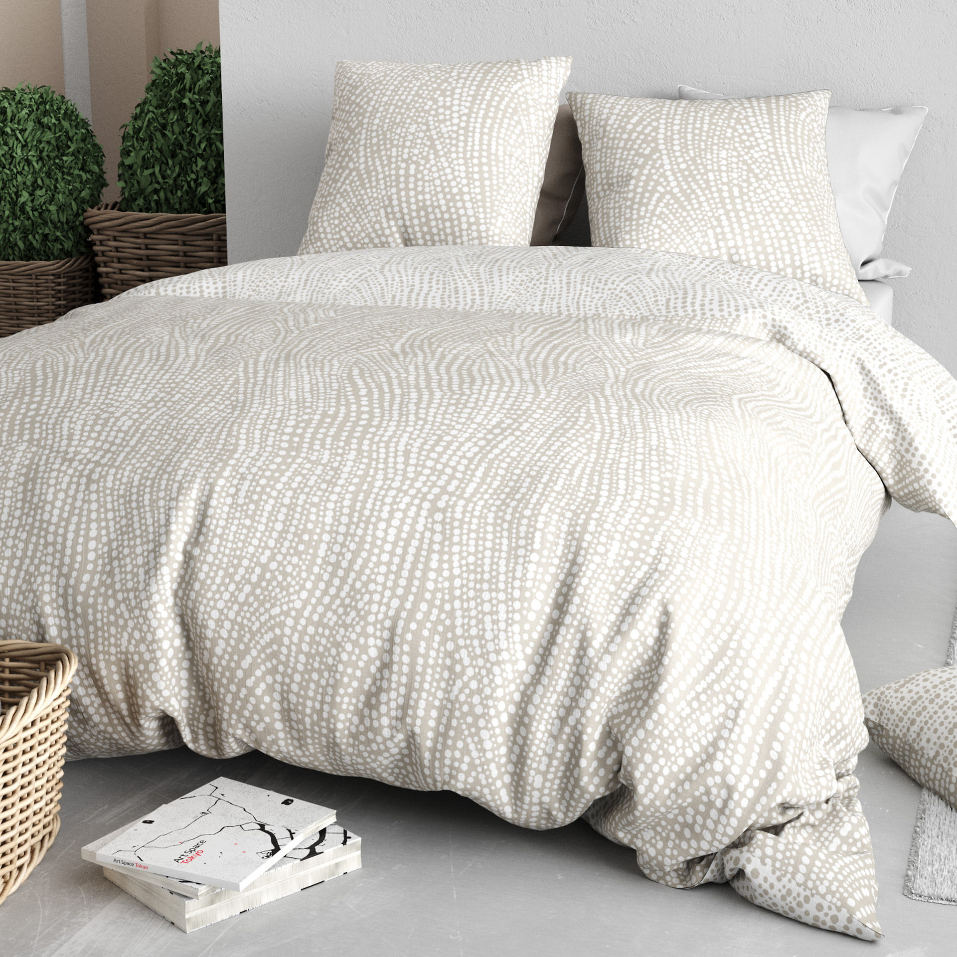 Parure Housse De Couette 3pcs 100% Coton 57 Fils NAIROBI