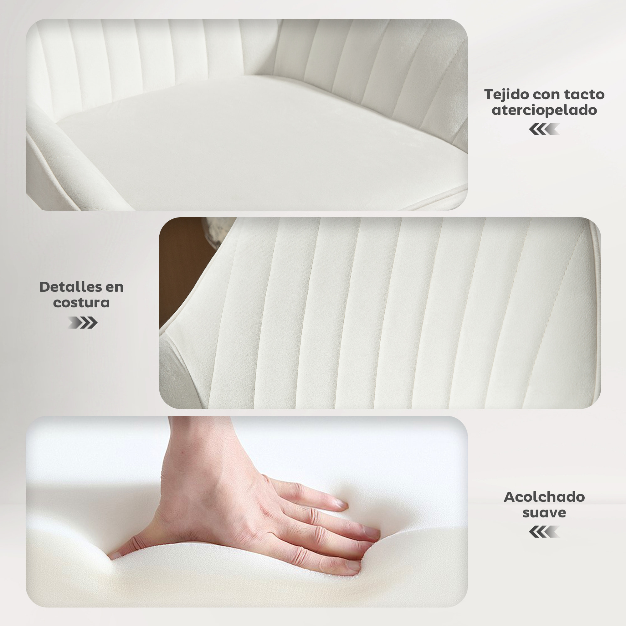 Juego de 2 Taburetes de Bar Giratorios, Taburetes Altos de Cocina con Altura Ajustable 62-83 cm, Sillas Altas de Cocina, Tapizada en Terciopelo, Respaldo y Reposapiés, Crema