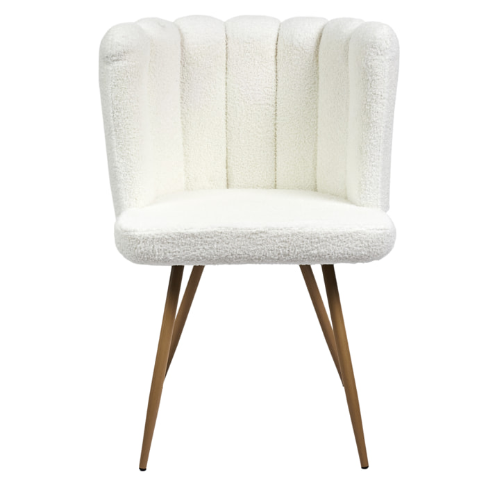 Chaise Ariel Bouclette Blanc - Lot De 2
