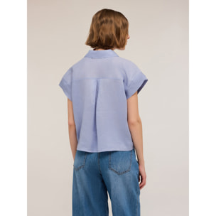 Motivi - Camisa de manga corta de lino - Light - blue