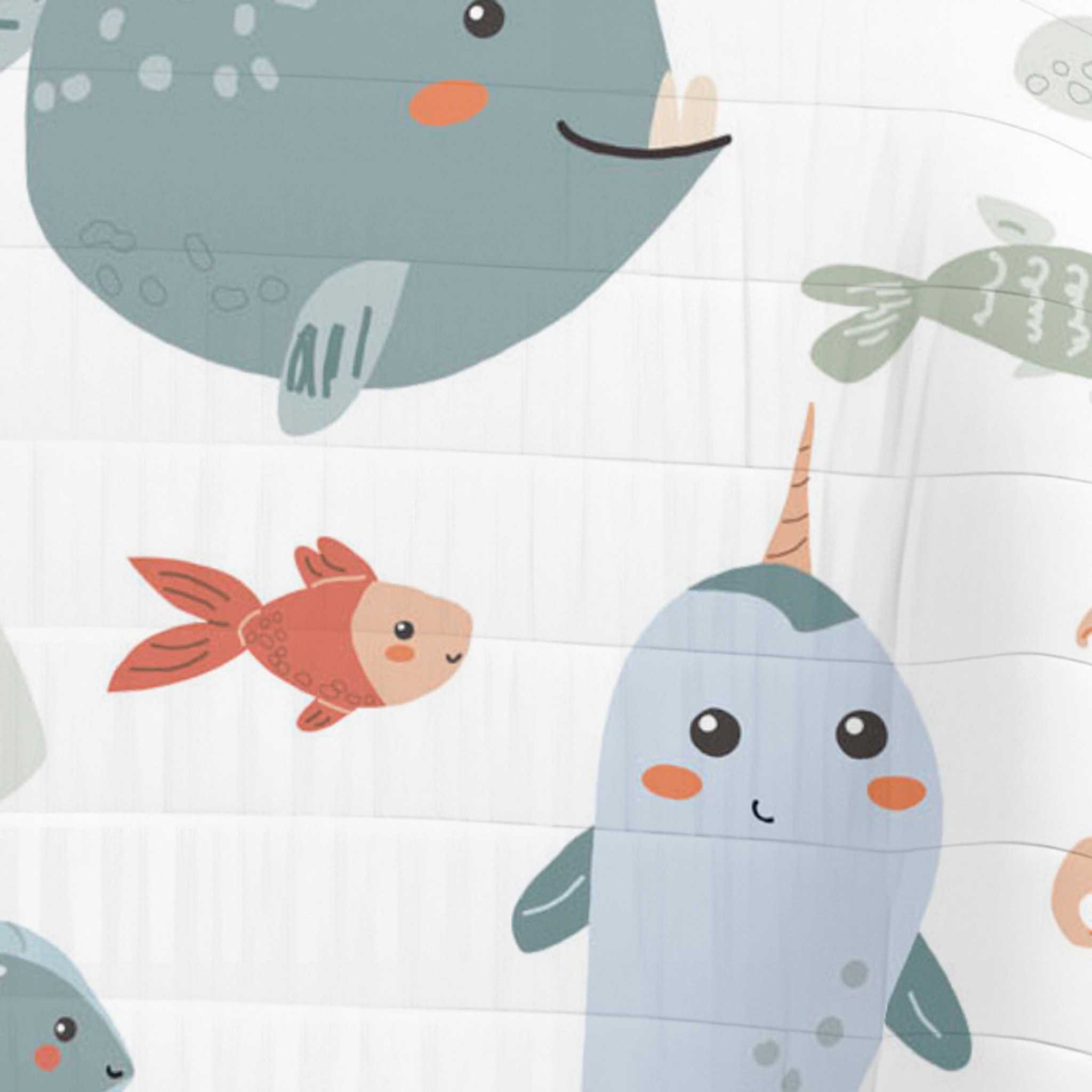 Cool Kids - Colcha Bouti Estampada - Reversible - Infantil - 100% Algodón - Cuna - Ocean Life