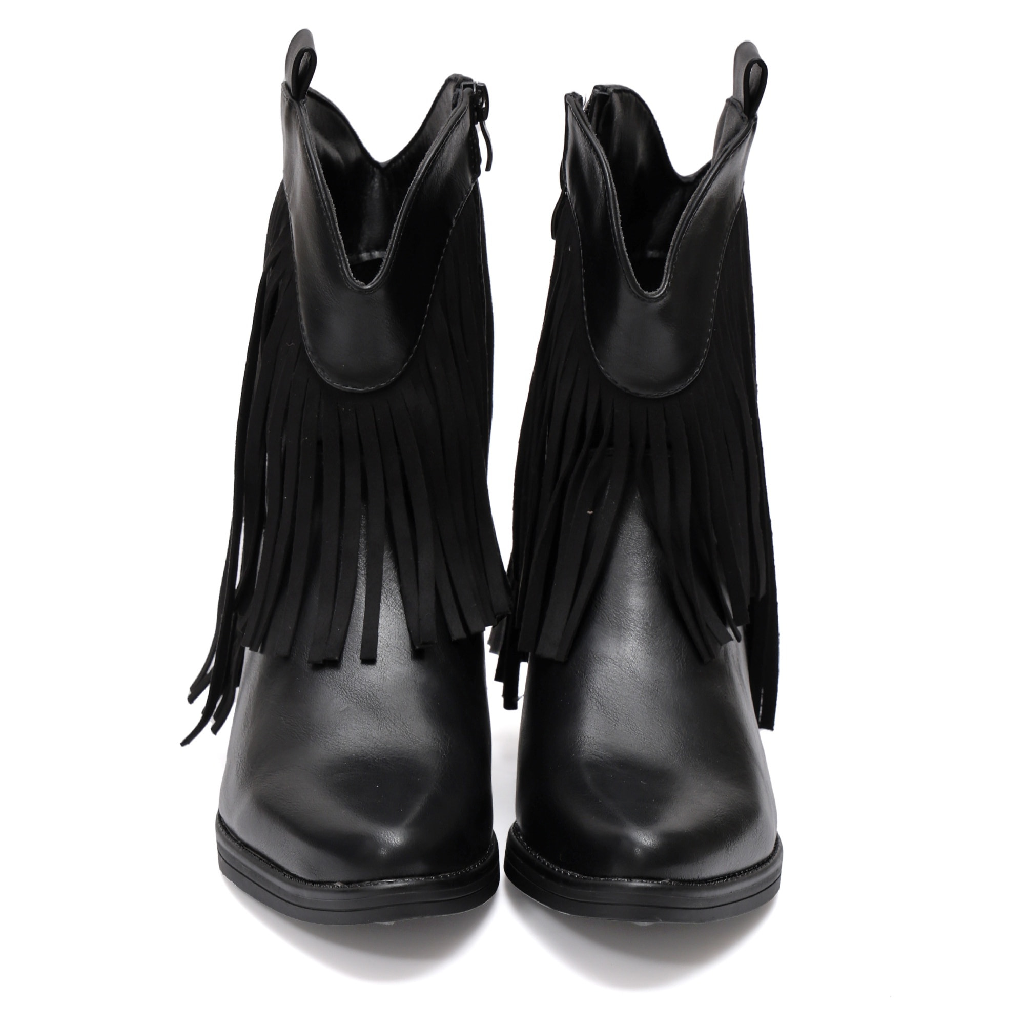 Stivaletto in simil pelle con frangia