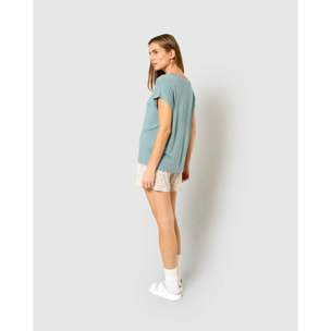 Pigiama corto in viscosa azzurro-verde chiaro