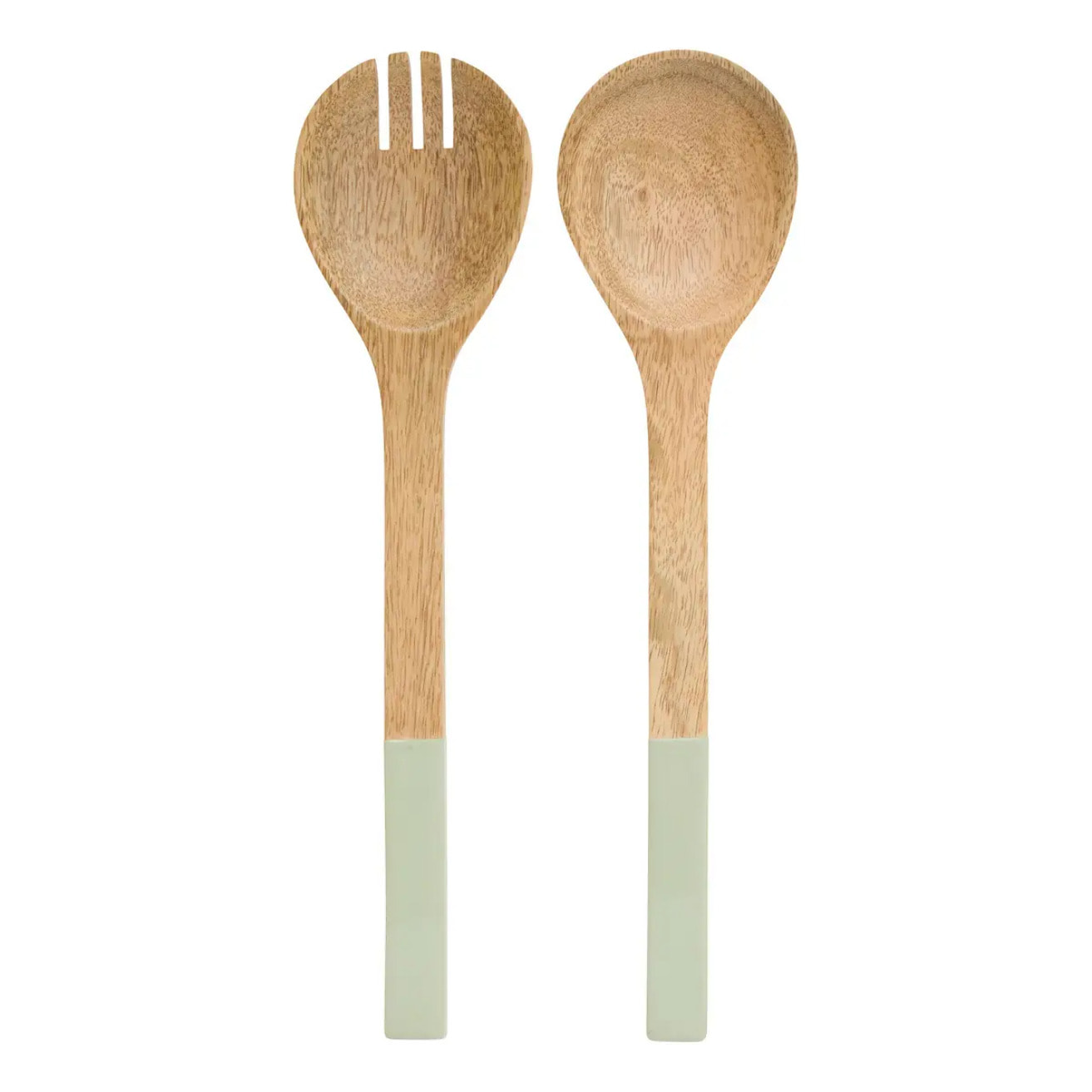 Couverts à salade Inaya vert et manguier